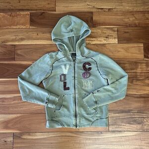 Volcom Distressed Zip Hoodie Women’s M Y2K Skate Hoodie